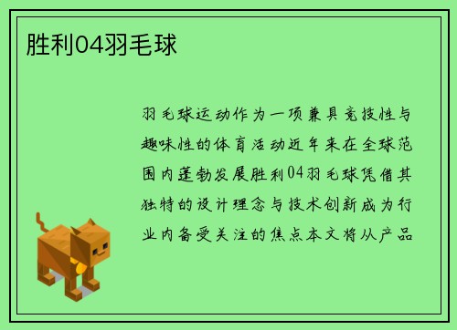 胜利04羽毛球
